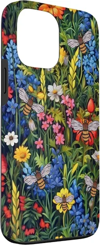 Vista 3 de Funda para iPhone 13 Pro Max Bees And Wildflowers