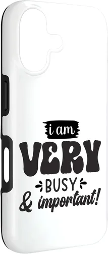 Vista 3 de Very Busy & Important Retro Groovy Text Design Case for iPhone 17