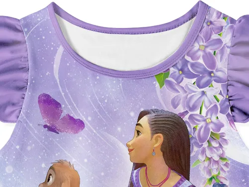 Vista 3 de QAQGood Star Girls Princess Costume Short Shirts and Pants Sets Cartoon 2023 Movie Shirt Kids Home Causal Wear 2-10 Years