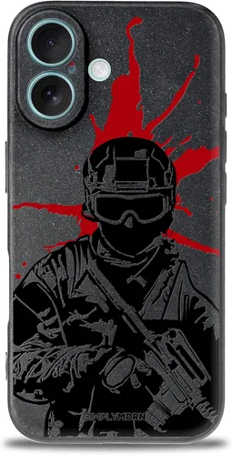 Vista 52 de SIMPLYMDRN Funda delgada para iPhone 12 Pro Max, diseño de guerrero, funda genial para hombres, funda de soldado de combate, delgada y flexible