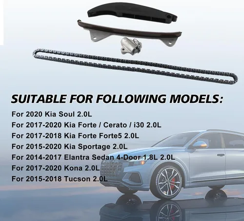 Vista 2 de Kit de cadena de distribución INGKAN 243212E010 24321-2E010 Compatible con Forte Cerato Tucson Forte5 NU 2.0 G4NA 243212E010 Reemplazo OE