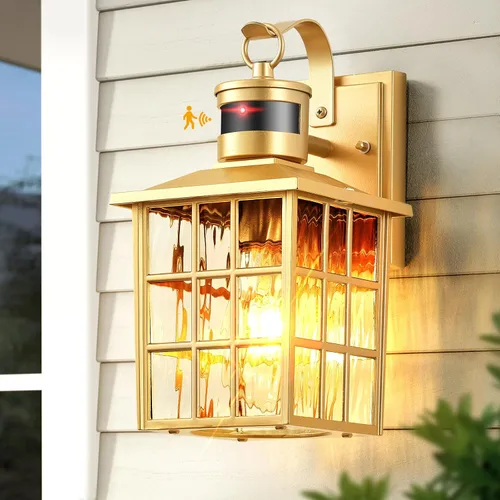 Vista 12 de VIANIS Luces de pared al aire libre con sensor de movimiento, luces de pared blancas del atardecer al amanecer, accesorio de luz exterior, linterna
