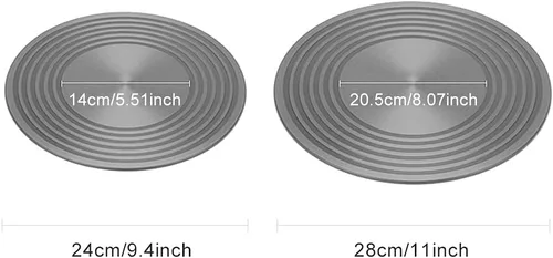 Vista 2 de Difusor de calor de 9.4 pulgadas para estufa de gas, placa difusora de calor sin n-stick Aluminum Reducer Flame Guard Simmer Ring Plate,Round Fast