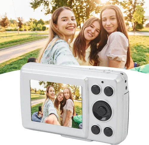 Vista 6 de Cámara digital FHD 1080P para niños, 2.4 16MP 16X Zoom digital con enfoque automático, cámara para niños, mini cámaras para selfie para niños