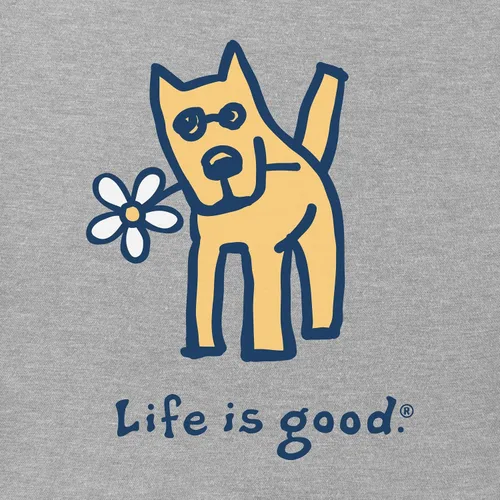 Vista 2 de Life is Good Camiseta Vintage Crusher para Mujer Rocket con Margarita, Gris Jaspeado