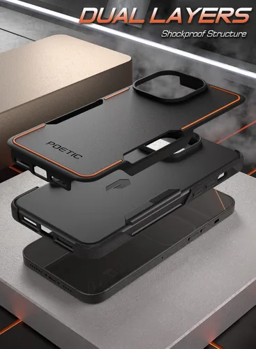 Vista 3 de Poetic Neon - Funda para iPhone 14 Pro Max, resistente de doble capa, delgada, a prueba de golpes, compatible con carga inalámbrica, antideslizante