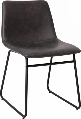 Vista 10 de Flash Furniture Butler LeatherSoft - Juego de 2 sillas de altura para mesa de comedor de 18 pulgadas, estilo moderno de mediados de siglo