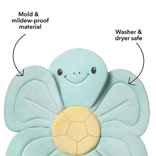 Vista 10 de Nuby Turtle - Cojín de baño para bañera o fregadero, tela suave y fácil de secar, 0-6 meses, turquesa