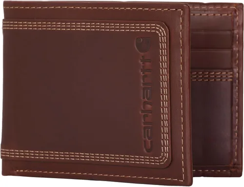 Vista 8 de Carhartt - Billetera resistente de cuero con triple puntada para hombre, disponible en múltiples estilos