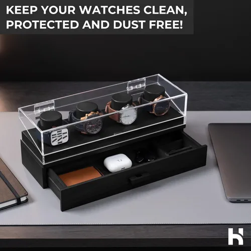 Vista 8 de Estuche de exhibición para reloj organizador de relojes para hombre caja de reloj para hombre caja de reloj de madera para hombre caja de reloj