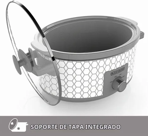 Vista 4 de BLACK+DECKER - Olla de cocción lenta de 7 cuartos de galón Negro