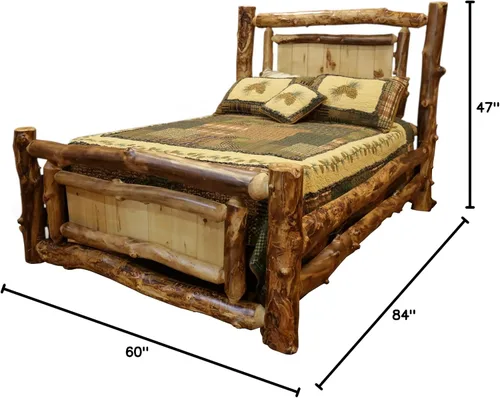 Vista 2 de Furniture Barn USA Aspen Log - Cama de panel doble