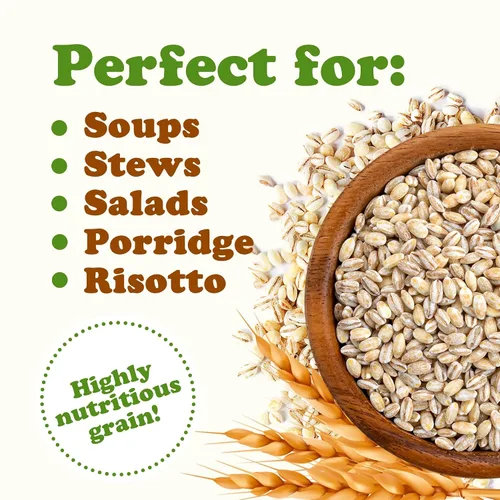 Vista 6 de Food to Live Cebada perlada, 1.5 libras - Cebada descascarada procesada, grano de cereal, kosher, vegano, a granel. Cocina más rápido. Alto