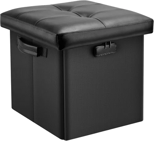 Vista 22 de DocSafe Otomana de almacenamiento con cerradura, caja de almacenamiento plegable de 17 pulgadas resistente al fuego y al agua con asas, segura