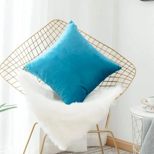 Vista 35 de Home Brilliant Fundas de almohada de primavera de 18x18 pulgadas, fundas de almohada de terciopelo, fundas de almohada cuadradas decorativas sólidas