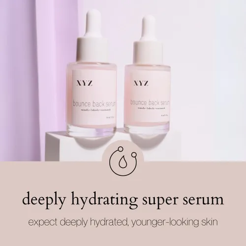 Vista 4 de Suero facial Bounce Back con Bakuchiol alternativo al retinol – Calma, hidrata e ilumina la piel con Bakuchiol, hongo tremella y niacinamida – 1 fl