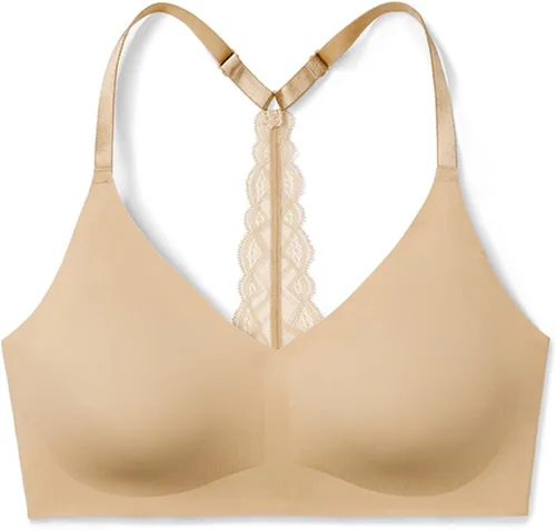 Vista 6 de True & Co Sujetador de espalda cruzada con encaje triangular para mujer