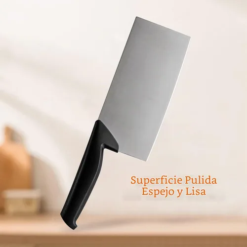Vista 3 de TJ POP Cuchillo chino de carnicero de 7.5 pulgadas, cuchillo de cocina, cuchillo de carnicero de acero inoxidable 420HC, espesor de hoja de 2.5 mm