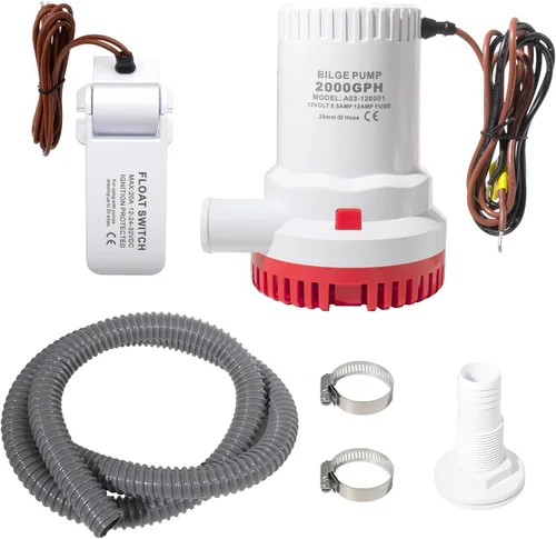 Vista 14 de MAKERELE Bomba de sentina automática para barcos 12 V 1100 GPH Bomba de agua de sentina sumergible automática para barcos con interruptor