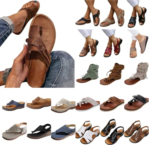 Vista 6 de Sandalias elegantes de verano con punta abierta para mujer, con hebilla al tobillo, con clip, para playa, viajes, caminar