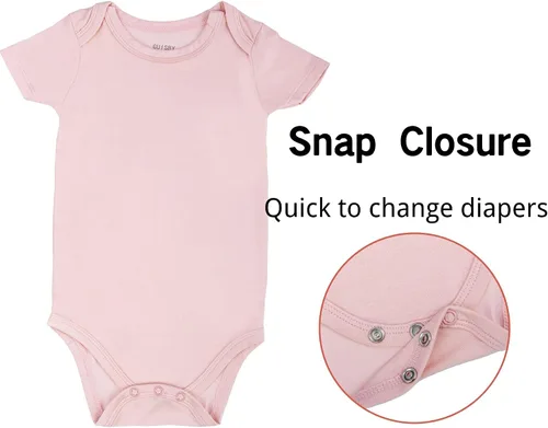 Vista 3 de GUISBY Body de manga corta para bebé, rayón de verano, recién nacido, niños y niñas, 0-24 meses