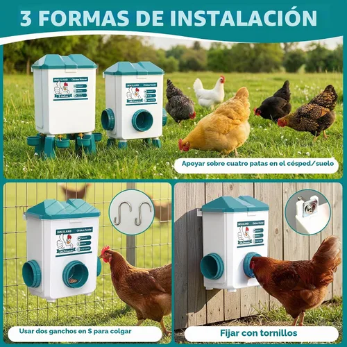 Vista 7 de INNOLAND Chicken Feeder and Waterer Set - 3 Gallon/26.5 Pounds