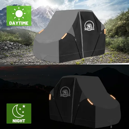 Vista 4 de COVERVIN Cubierta UTV impermeable para exteriores, protección para todo tipo de clima, para Polaris RZR, Yamaha Can-Am Defender Kawasaki Ranger