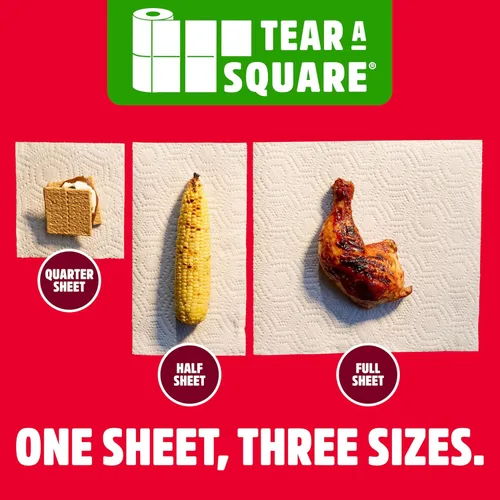 Vista 6 de Brawny Tear-A-Square - Toallas de papel de 3 capas, 6 rollos dobles = 12