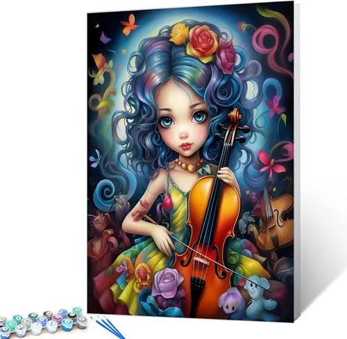 Vista 37 de Kit de pintura por números, lienzo de 16 x 20 pulgadas, pintura al óleo para niños, 16 x 20 pulgadas, pintura al óleo para adultos, adultos