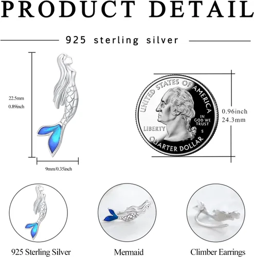Vista 3 de Aretes de plata de ley S925 con estampado de patas, aretes de búho, aretes de cerdo, aretes de caballo, aretes de murciélago para mujer