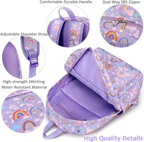 Vista 5 de Meisohua Mochila para niñas y escuelas primarias, mochila escolar para niños, bolsas escolares ligeras para niñas y niños