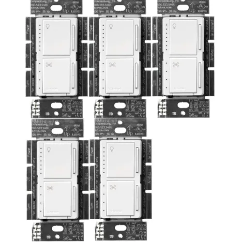 Vista 16 de Lutron Maestro LED+ - Regulador e interruptor dual Bombillas LED de 75 vatios/ventiladores de 2.5 A, un solo polo MACL-L3S25-WH Blanco