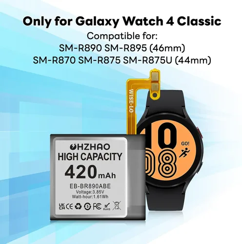 Vista 2 de EB-BR890ABY - Batería de repuesto para Samsung Galaxy Watch 4 Classic SM-R890 SM-R895 (1.811 in)/SM-R870 SM-R870 SM-R875 SM-R875U (1.732 in)