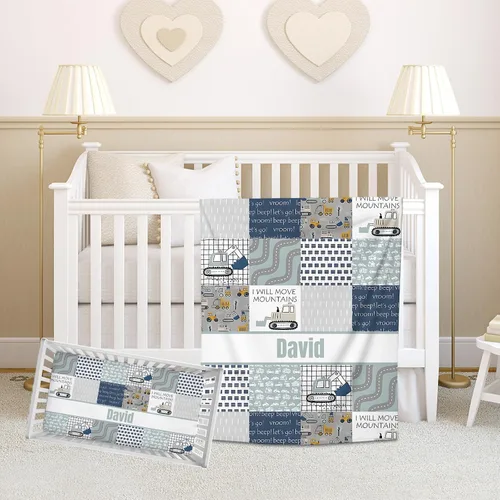 Vista 11 de Juego de ropa de cama personalizado para cuna de bebé para niñas, juego de ropa de cama personalizada para cuna con nombre, ropa de cama colorida