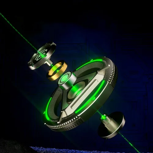 Vista 2 de Spinner de metal para niños y adultos, alta velocidad y silencio con luz brillante, spinner de dedos genial, anti-ansiedad y liberación de estrés