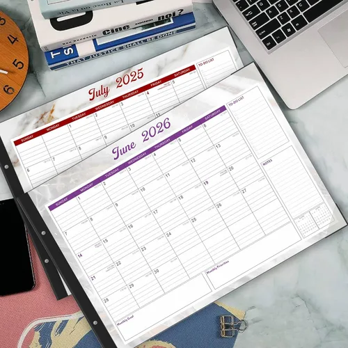 Vista 7 de Calendario de escritorio grande 2025-2026, calendario de escritorio de 22 x 17 pulgadas, julio de 2025 a diciembre de 2026, calendario de escritorio