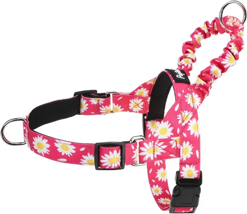 Vista 10 de PUPTECK Arnés sin tirones para perro de tamaño mediano, ajustable con chaleco reflectante para mascotas con asa de bungee, a prueba de escapes y sin
