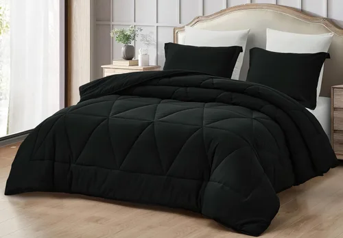 Vista 12 de Chezmoi Collection Rory - Juego de edredón de microfibra acolchada triangular de 2 piezas, ropa de cama geométrica ligera lavada suave, individual