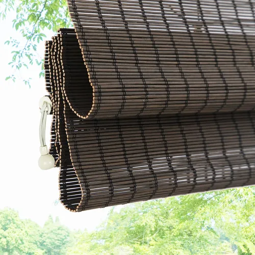 Vista 11 de Persianas romanas de bambú para exteriores, persianas de bambú personalizadas para exteriores, impermeables, resistentes al viento, para patio