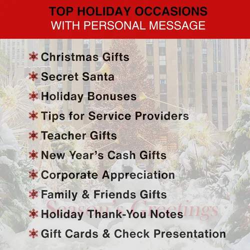 Vista 7 de Angels At Rockefeller Center NYC - Juego de 6 tarjeteros de Navidad con sobres blancos - Season's Greetings Holiday Tri-Fold Cash, cheques