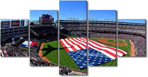 Vista 110 de Arte para pared, lienzo para estadio deportivo, arte para pared, diseño de campo de Wrigley en Chicago, pinturas de Chicago, impresiones sobre