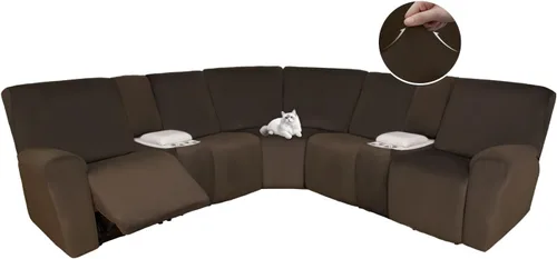 Vista 23 de HDCAXKJ Fundas de sofá seccional reclinable de terciopelo, cubierta de sofá seccional en forma de L, lavable, elástica, suave, para rincón