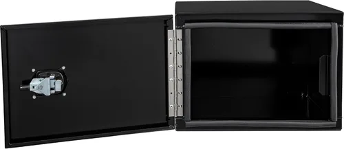 Vista 4 de Buyers Products 1705800 Caja de herramientas para debajo de la carrocería con puerta de granero, 18 x 18 x 24 pulgadas, recubrimiento de polvo