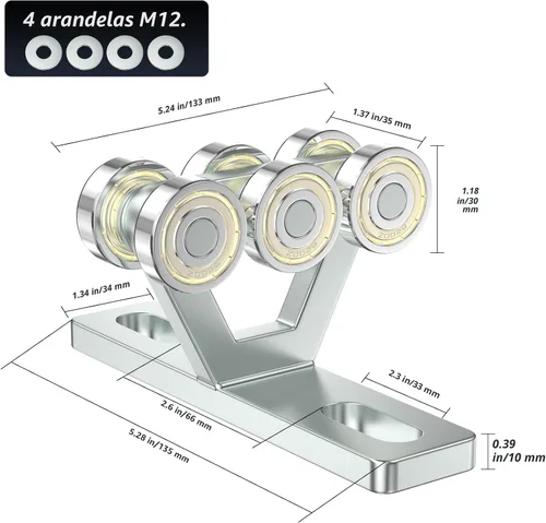 Vista 2 de SKTREX - Carrito de elevación de 6 ruedas con rodillos - Conjunto de carrito de puntal para elevador eléctrico - Se ajusta a canales de puntal