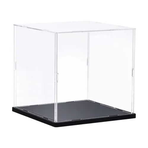 Vista 10 de MECCANIXITY Caja de acrílico transparente, caja transparente para ensamblar, escaparate a prueba de polvo de 9.8 x 9.8 x 15.7 pulgadas