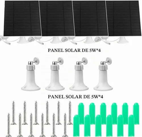Vista 2 de Paquete de 4 paneles solares de 5 W para cámaras de seguridad