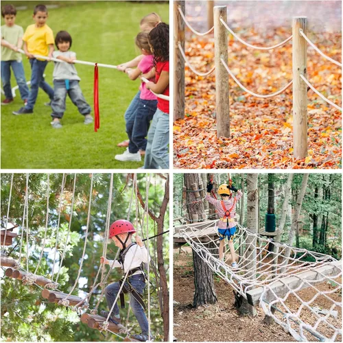 Vista 7 de NEBURORA Cuerda de tira y afloja de 20 pies para adultos, juegos al aire libre, día de campo, reunión familiar, verano, patio trasero, césped, Beige