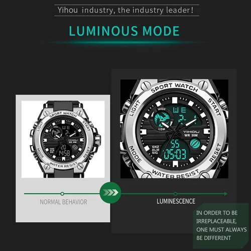 Vista 4 de Reloj militar para hombre, reloj electrónico para deportes al aire libre, reloj táctico del ejército, cronómetro LED, impermeable, relojes