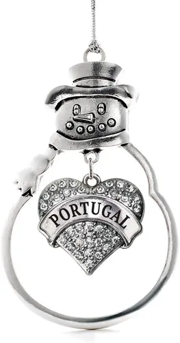 Vista 122 de Colgante de plata con diseño de Detroit con forma de corazón y muñeco de nieve con circonitas cúbicas