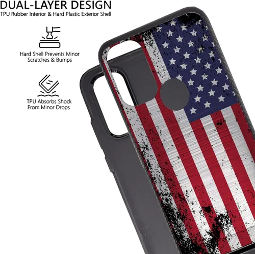 Vista 3 de CasesOnDeck - Funda híbrida compatible con Motorola Moto G Pure/Moto G-Pure [Armadura cepillada] Funda protectora delgada contra golpes